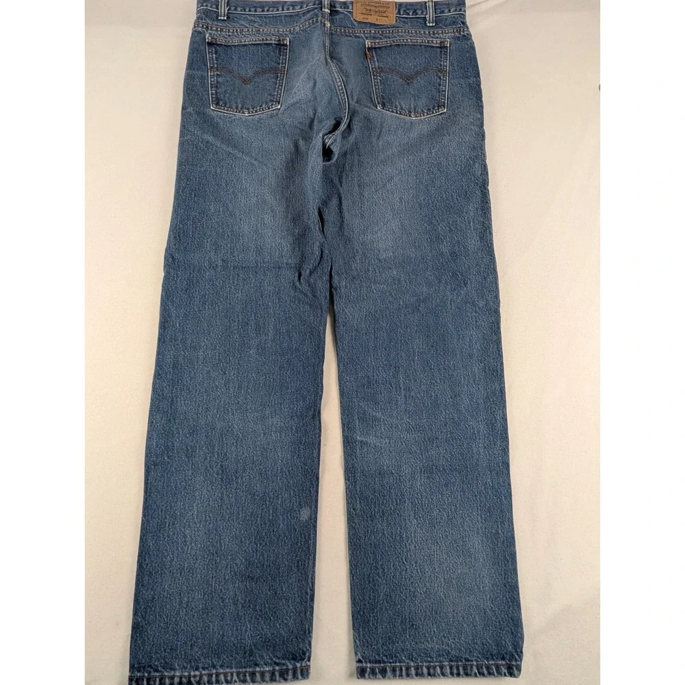 Levis 505 Mens 42x32 Orange Tab Reg Straight Leg Med Wash Blue Jeans 80'S Denim